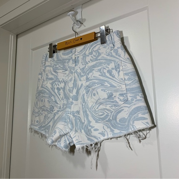 ZARA - Blue and White Print - Jean Shorts - High-Waisted - Women’s 6 - Picture 9 of 10